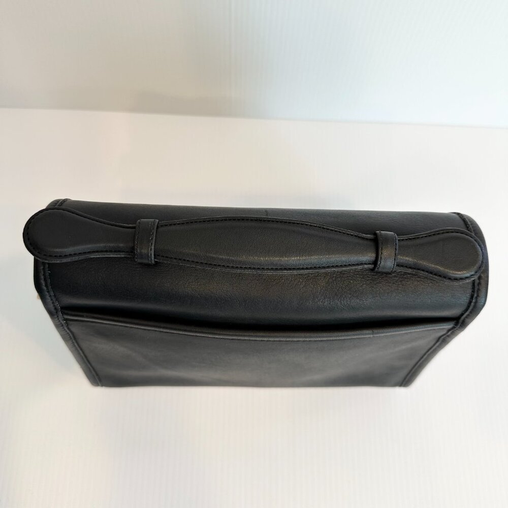 Vintage COACH Court Bag - EUC Black Leather with Brass Made pre-1994 in USA - Picture 7 of 16